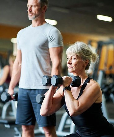 Chris Deavin coaching a strength session in the private Reigate studio